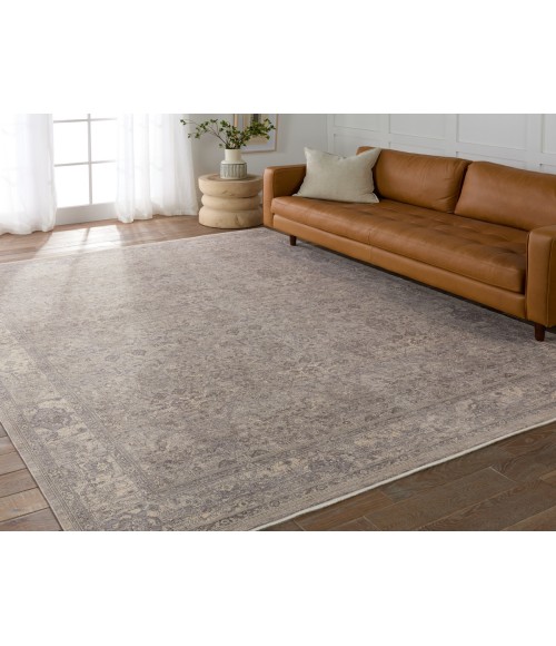 WNO09 Vivace Rug Jaipur Living Vivace Floral Gray/ Taupe Area Rug 7'10"X9'10"