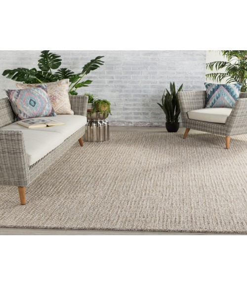 Wisteria Area Rug Jaipur Living Jardin Indoor/ Outdoor Solid Gray/ White Area Rug (2'X3')