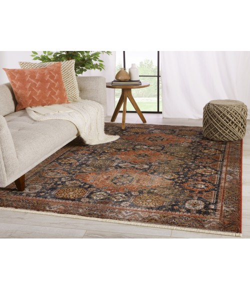Zefira Area Rug Vibe by Jaipur Living Razia Medallion Navy/ Red Area Rug (10'X14')