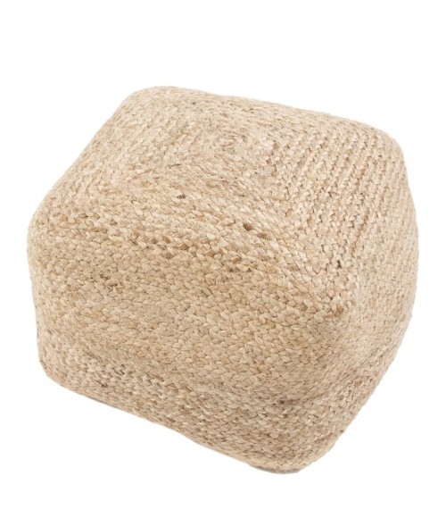 SABA RUG Jaipur Brown Jute Living Saba Pouf Sangam Saa02 Warm Sand 18 x 12 Cuboid