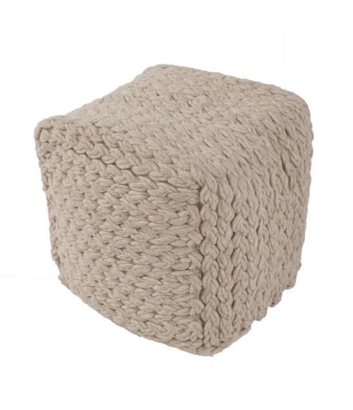 SCANDINAVIA POUF RUG Jaipur Grey Wool Living Scandinavia Pouf Scan03 Scp14 Moonbeam 16 x 16 x 16 Cube Rug