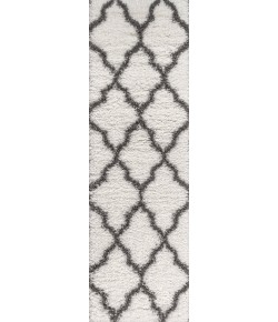 Jonathany Alaska Shag ALA100A Ivory/Charcoal Area Rug 2 ft. 3 in. X 8 ft. Runner