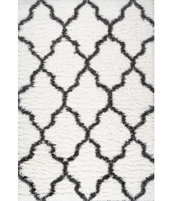 Jonathany Alaska Shag ALA100A Ivory/Charcoal Area Rug 3 ft. 11 in. X 6 ft. Rectangle