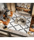 ALASKA SHAG Area Rug Marrakesh Shag Trellis Ivory/Charcoal 8 ft. x 10 ft. Area Rug