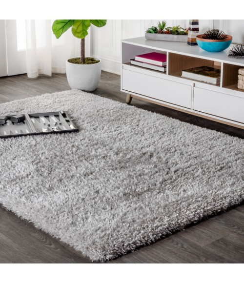 ALASKA SHAG Area Rug Aydin Solid Plush Shag Gray 8 ft. x 10 ft. Area Rug
