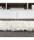 ALASKA SHAG Area Rug Aydin Solid Plush Shag Ivory 2 ft. x 8 ft. Runner Rug
