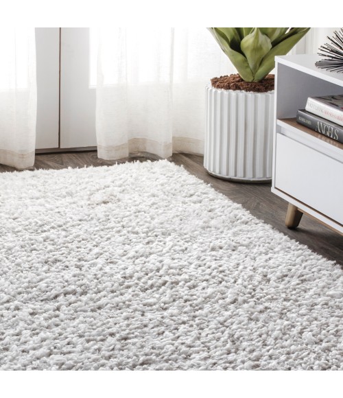 ALASKA SHAG Area Rug Aydin Plush Shag Mingled Gray/Ivory 2 ft. x 8 ft. Runner Rug