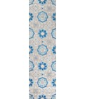 AMALFI COAST Area Rug Mediterranean Medallion Blue/Gray 2 ft. x 10 ft. Indoor/Outdoor Runner Rug