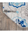 AMALFI COAST Area Rug Mediterranean Medallion Blue/Gray 5' Square Indoor/Outdoor Area Rug