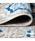 AMALFI COAST Area Rug Mediterranean Medallion Blue/Gray 5' Square Indoor/Outdoor Area Rug