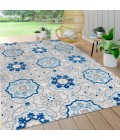 Mediterranean Medallion Blue/Gray 5 ft. x 8 ft. Indoor/Outdoor Area Rug