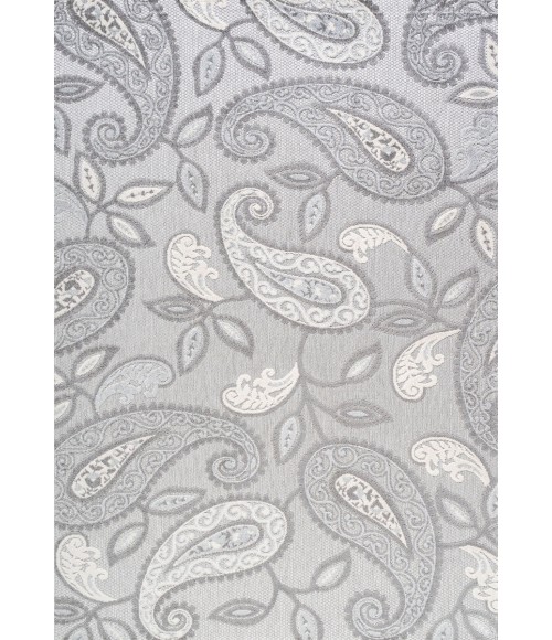 Julien Paisley High-Low Light Gray/Ivory 5 ft. x 8 ft. Indoor/Outdoor Area Rug
