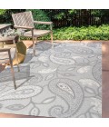 Julien Paisley High-Low Light Gray/Ivory 5 ft. x 8 ft. Indoor/Outdoor Area Rug