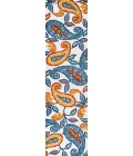 AMALFI COAST Area Rug Julien Paisley High-Low Orange/Blue 2 ft. x 10 ft. Indoor/Outdoor Runner Rug