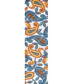 Jonathany Amalfi Coast AMC102B Orange/Blue Area Rug 2 ft. 3 in. X 10 ft. Runner
