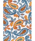 Julien Paisley High-Low Orange/Blue 8 ft. x 10 ft. Indoor/Outdoor Area Rug