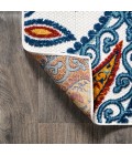 AMALFI COAST Area Rug Julien Paisley High-Low Orange/Blue 2 ft. x 10 ft. Indoor/Outdoor Runner Rug