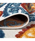 AMALFI COAST Area Rug Julien Paisley High-Low Orange/Blue 2 ft. x 10 ft. Indoor/Outdoor Runner Rug