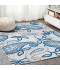 AMALFI COAST Area Rug Julien Paisley High-Low Blue/Light Gray 8 ft. x 10 ft. Indoor/Outdoor Area Rug