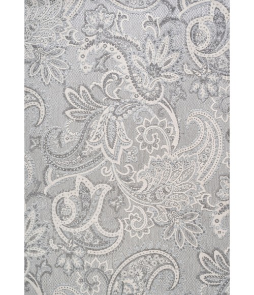 Gordes Paisley High-Low Light Gray/Ivory 3 ft. x 5 ft. Indoor/Outdoor Area Rug