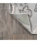 Gordes Paisley High-Low Light Gray/Ivory 2 ft. x 8 ft. Indoor/Outdoor Runner Rug
