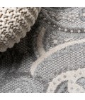 Gordes Paisley High-Low Light Gray/Ivory 2 ft. x 8 ft. Indoor/Outdoor Runner Rug