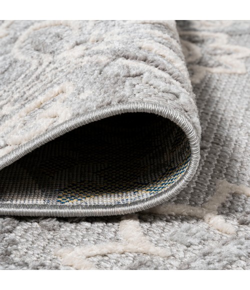 Gordes Paisley High-Low Light Gray/Ivory 2 ft. x 8 ft. Indoor/Outdoor Runner Rug