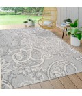 Gordes Paisley High-Low Light Gray/Ivory 3 ft. x 5 ft. Indoor/Outdoor Area Rug