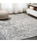 Gordes Paisley High-Low Light Gray/Ivory 3 ft. x 5 ft. Indoor/Outdoor Area Rug