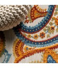 AMALFI COAST Area Rug Gordes Paisley High-Low Orange/Multi 2 ft. x 10 ft. Indoor/Outdoor Runner Rug