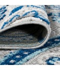 Gordes Paisley High-Low Light Gray/Blue 2 ft. x 8 ft. Indoor/Outdoor Runner Rug