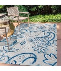 Gordes Paisley High-Low Light Gray/Blue 4 ft. x 6 ft. Indoor/Outdoor Area Rug