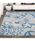 Gordes Paisley High-Low Light Gray/Blue 4 ft. x 6 ft. Indoor/Outdoor Area Rug