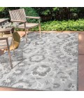 Lucena Modern Medallion High-Low Light Gray/Ivory 4 ft. x 6 ft. Indoor/Outdoor Area Rug