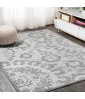 Lucena Modern Medallion High-Low Light Gray/Ivory 4 ft. x 6 ft. Indoor/Outdoor Area Rug