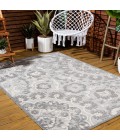 Lucena Modern Medallion High-Low Light Gray/Ivory 4 ft. x 6 ft. Indoor/Outdoor Area Rug