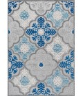AMALFI COAST Area Rug Cassis Ornate Ogee Trellis High-Low Light Gray/Blue 5 ft. x 8 ft. Indoor/Outdoor Area Rug