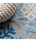 AMALFI COAST Area Rug Cassis Ornate Ogee Trellis High-Low Light Gray/Blue 2 ft. x 10 ft. Indoor/Outdoor Runner Rug