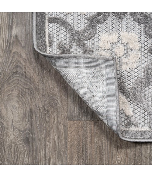 Gallia Tile Trellis High-Low Light Gray/Ivory 2 ft. x 10 ft. Indoor/Outdoor Runner Rug