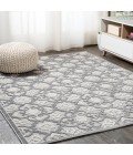 Gallia Tile Trellis High-Low Light Gray/Ivory 3 ft. x 5 ft. Indoor/Outdoor Area Rug