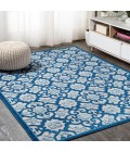 Gallia Tile Trellis High-Low Light Gray/Blue 4 ft. x 6 ft. Indoor/Outdoor Area Rug