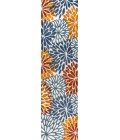 Crisantemo Floral High-Low Orange/Blue/Cream 2 ft. x 8 ft. Indoor/Outdoor Runner Rug