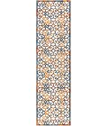 AMALFI COAST Area Rug Atrani Scroll Trellis Cream/Blue/Red 2 ft. x 8 ft. Indoor/Outdoor Runner Rug