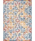Atrani Scroll Trellis Cream/Blue/Red 5 ft. x 8 ft. Indoor/Outdoor Area Rug