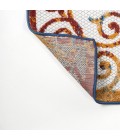 AMALFI COAST Area Rug Atrani Scroll Trellis Cream/Blue/Red 2 ft. x 8 ft. Indoor/Outdoor Runner Rug