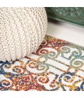 Cetara Ornate Trellis Cream/Blue/Orange 2 ft. x 8 ft. Indoor/Outdoor Runner Rug