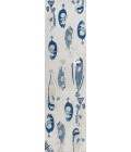 AMALFI COAST Area Rug Nerja Coastal Fish High-Low Gray/Navy 2 ft. x 8 ft. Indoor/Outdoor Runner Rug