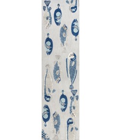 Jonathany Amalfi Coast AMC114B Gray/Navy Area Rug 2 ft. 3 in. X 8 ft. Runner