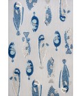 Nerja Coastal Fish High-Low Gray/Navy 4 ft. x 6 ft. Indoor/Outdoor Area Rug