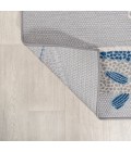 AMALFI COAST Area Rug Nerja Coastal Fish High-Low Gray/Navy 2 ft. x 8 ft. Indoor/Outdoor Runner Rug